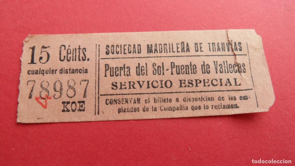 Coleccionismo Billetes de transporte: REF: TRMAD_SMT - S.M.T. SOCIEDAD MADRILE&Ntilde;A DE TRANV&Iacute;AS - MADRID 78987 CAPICUA LEEINTER Y TRAY