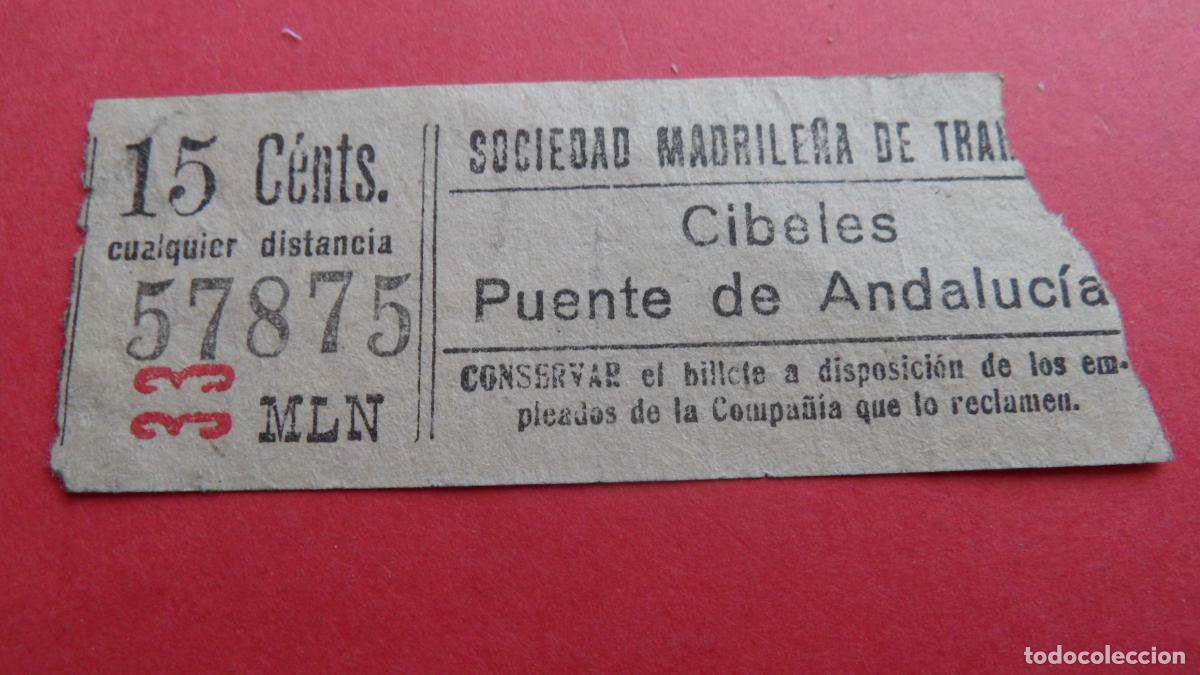 Coleccionismo Billetes de transporte: REF: TRMAD_SMT - S.M.T. SOCIEDAD MADRILE&Ntilde;A DE TRANV&Iacute;AS - MADRID 57875 CAPICUA LEEINTER Y TRAY