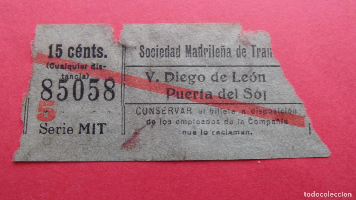 Coleccionismo Billetes de transporte: REF: TRMAD_SMT - S.M.T. SOCIEDAD MADRILE&Ntilde;A DE TRANV&Iacute;AS - MADRID 85058 CAPICUA LEEINTER Y TRAY