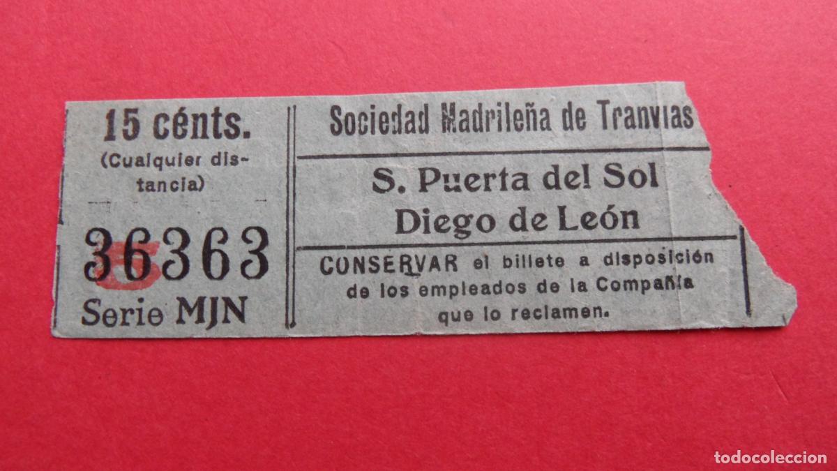 Coleccionismo Billetes de transporte: REF: TRMAD_SMT - S.M.T. SOCIEDAD MADRILE&Ntilde;A DE TRANV&Iacute;AS - MADRID 36363 CAPICUA LEEINTER Y TRAY
