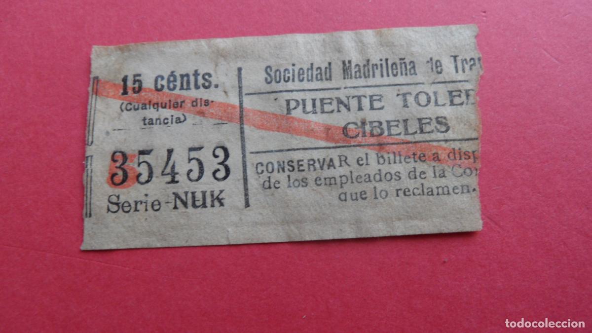 Coleccionismo Billetes de transporte: REF: TRMAD_SMT - S.M.T. SOCIEDAD MADRILE&Ntilde;A DE TRANV&Iacute;AS - MADRID 35453 CAPICUA LEEINTER Y TRAY