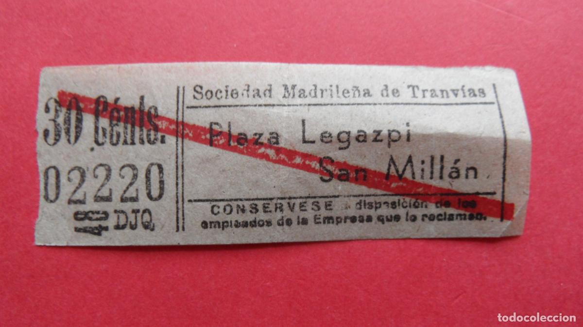 Colecionismos Bilhetes de Transporte: REF: TRMAD_SMT - S.M.T. SOCIEDAD MADRILE&Ntilde;A TRANV&Iacute;AS MADRID - 02220 CAPICUA LEEINTE Y TRA