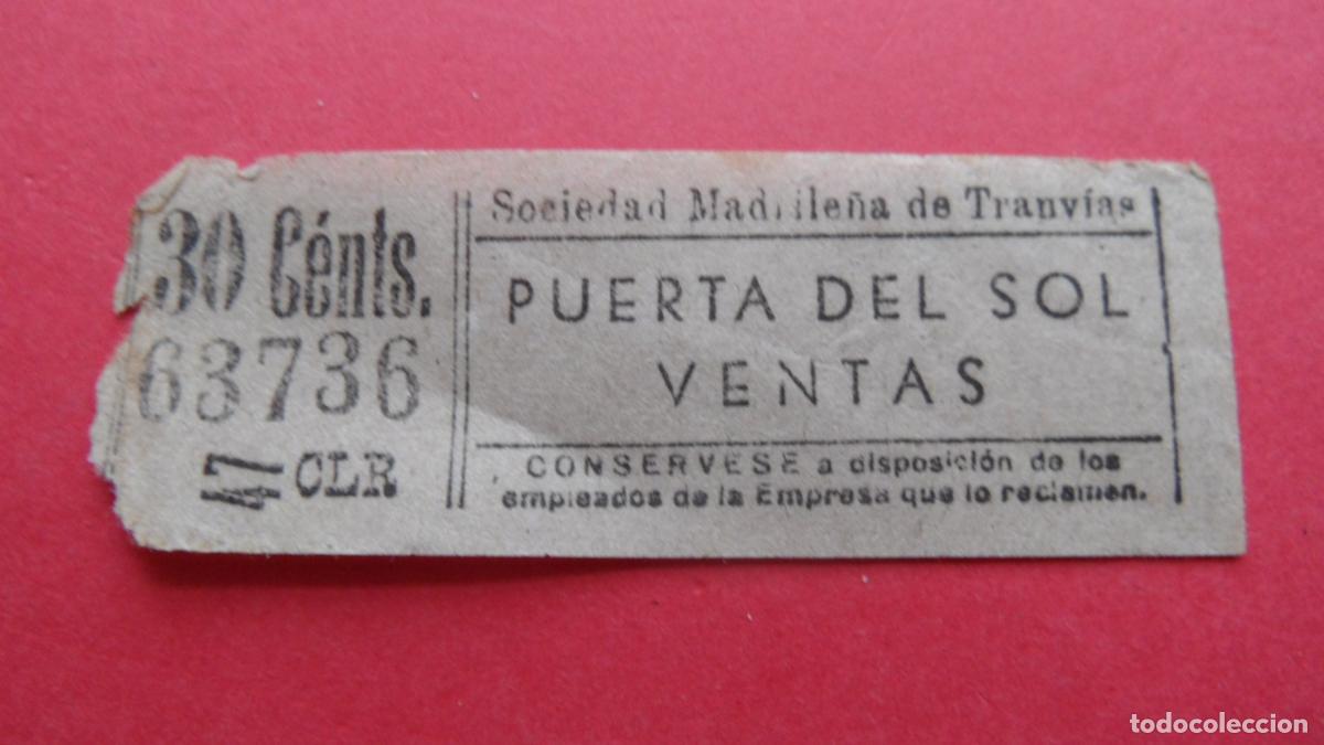 Colecionismos Bilhetes de Transporte: REF: TRMAD_SMT - S.M.T. SOCIEDAD MADRILE&Ntilde;A TRANV&Iacute;AS MADRID - 63736 CAPICUA LEEINTE Y TRA