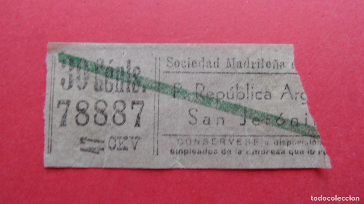 Colecionismos Bilhetes de Transporte: REF: TRMAD_SMT - S.M.T. SOCIEDAD MADRILE&Ntilde;A TRANV&Iacute;AS MADRID - 78887 CAPICUA LEEINTE Y TRA