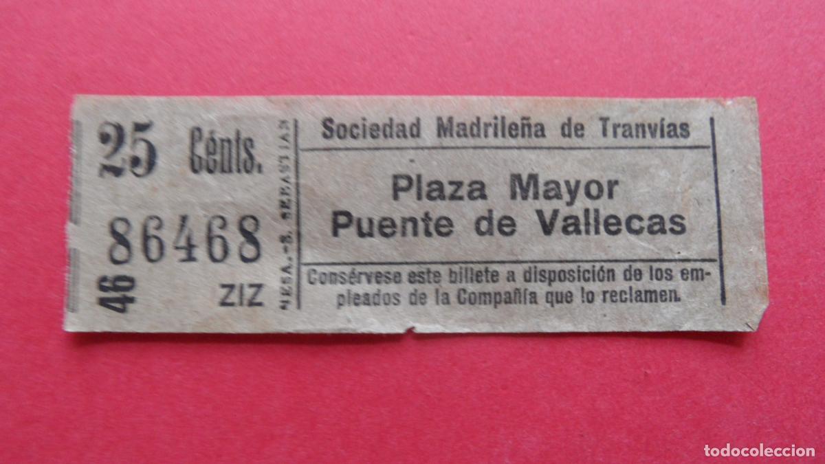 Coleccionismo Billetes de transporte: REF: TRMAD_SMT - S.M.T. SOCIEDAD MADRILE&Ntilde;A TRANV&Iacute;AS MADRID - 86468 CAPICUA LEEINTE Y TRA