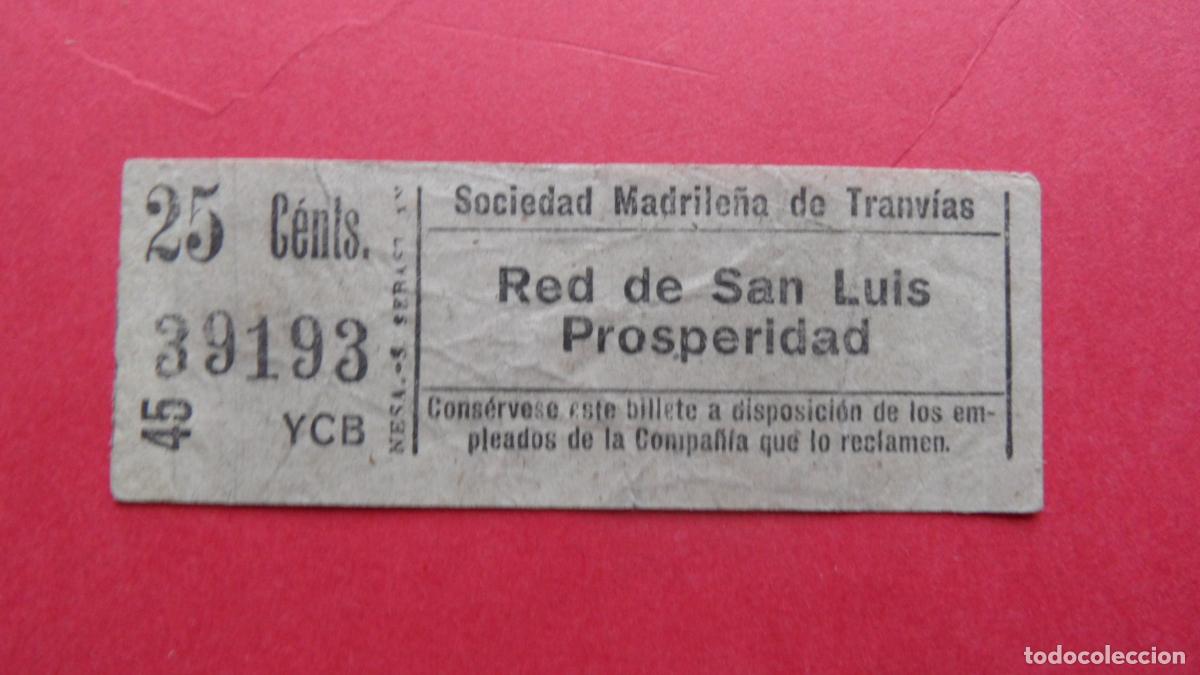 Coleccionismo Billetes de transporte: REF: TRMAD_SMT - S.M.T. SOCIEDAD MADRILE&Ntilde;A TRANV&Iacute;AS MADRID - 39193 CAPICUA LEEINTE Y TRA