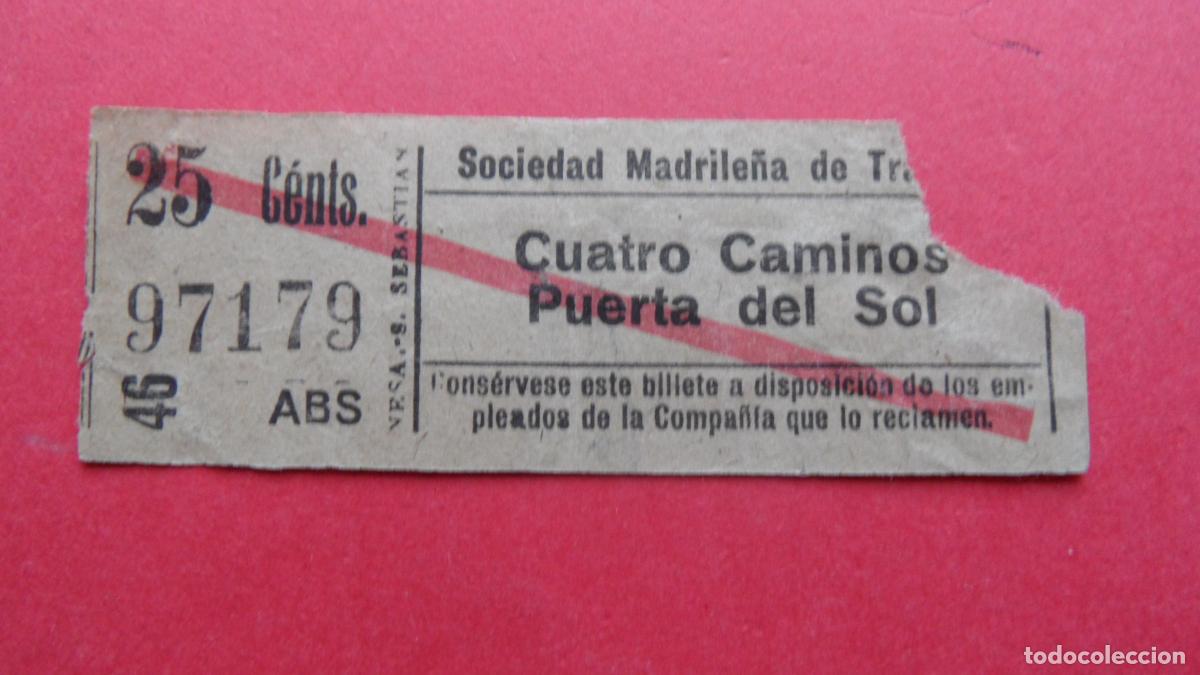 Coleccionismo Billetes de transporte: REF: TRMAD_SMT - S.M.T. SOCIEDAD MADRILE&Ntilde;A TRANV&Iacute;AS MADRID - 97179 CAPICUA LEEINTE Y TRA