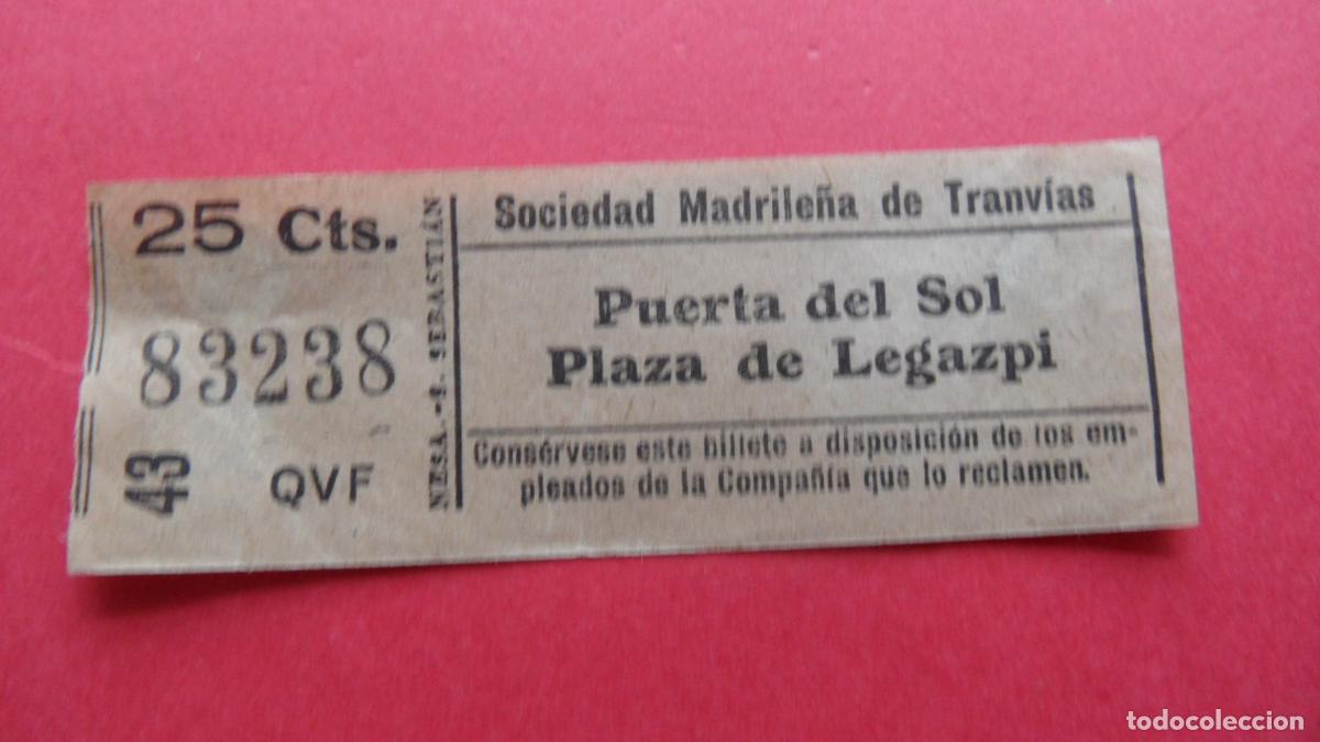 Coleccionismo Billetes de transporte: REF: TRMAD_SMT - S.M.T. SOCIEDAD MADRILE&Ntilde;A TRANV&Iacute;AS MADRID - 83238 capicua LEEINTE Y TRA
