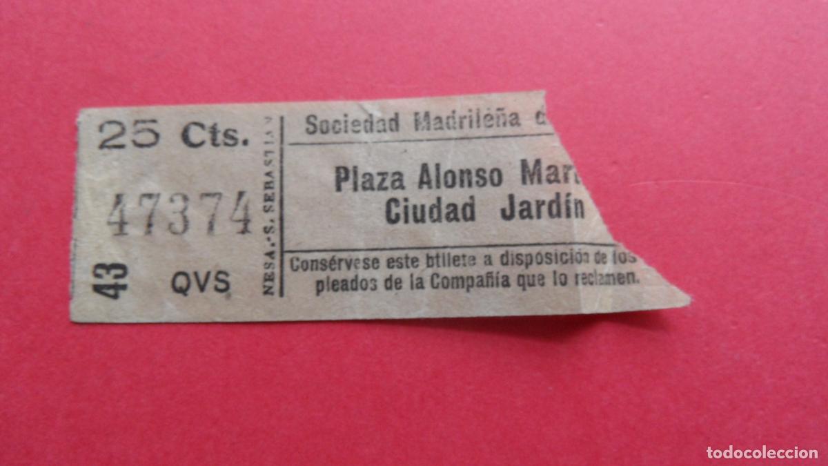 Collectables Transport Tickets: REF: TRMAD_SMT - S.M.T. SOCIEDAD MADRILE&Ntilde;A TRANV&Iacute;AS MADRID - 47374 capicua LEEINTE Y TRA