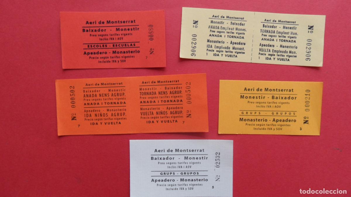 Collectionnisme Billets de transport: LOTE 5 BILLETES DIFERENTES - AEREO DE MONTSERRAT AERI TELEFERICO