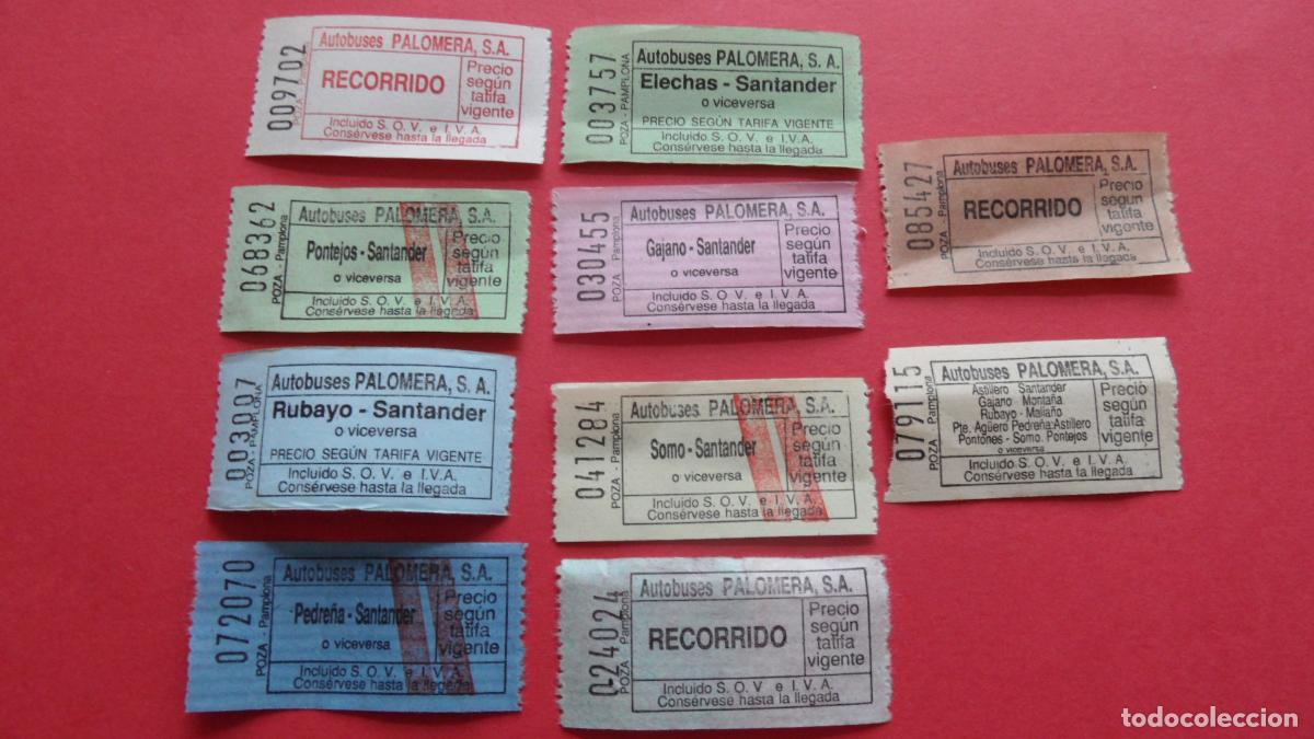 Collectionnisme Billets de transport: LOTE 10 BILLETES DIFERENTES AUTOBUSES PALOMERA S.A. SANTANDER GAJANO SOMO ASTILLERO ELECHAS PONTEJO