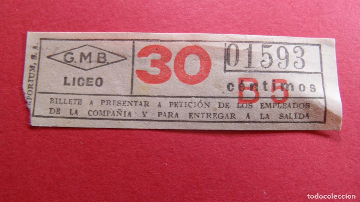 Sammeln von Fahrkarten: REF: GMB01 - LICEO 30 CTS - GRAN METROPOLITANO DE BARCELONA METRO - LEER INT.