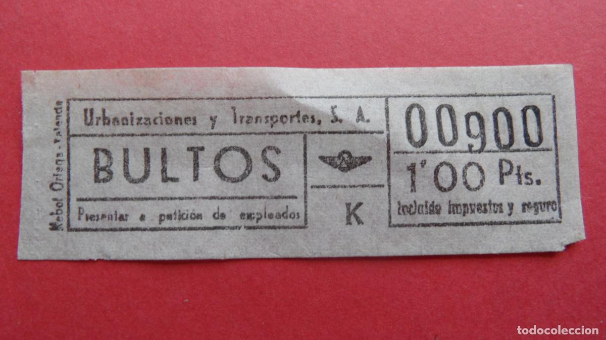 Colecionismos Bilhetes de Transporte: REF: BIT_GC_SINDI-01 - BILLETE URBANIZACIONES Y TRANSPORTES URBAS BARCELONA - BULTOS CAPICUA 00900