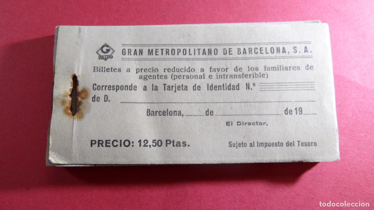 Collectionnisme Billets de transport: TACO BILLETE VALE GRAN METRO METROPOLITANO BARCELONA LEER INTERIOR