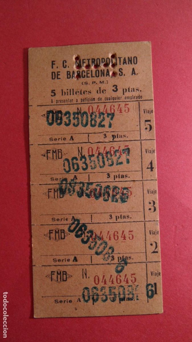 Colecionismos Bilhetes de Transporte: TARJETA 5 VIAJES METRO BARCELONA - OJO LEE INTERIOR TODAS LAS TARJETAS SON DIFERENTES