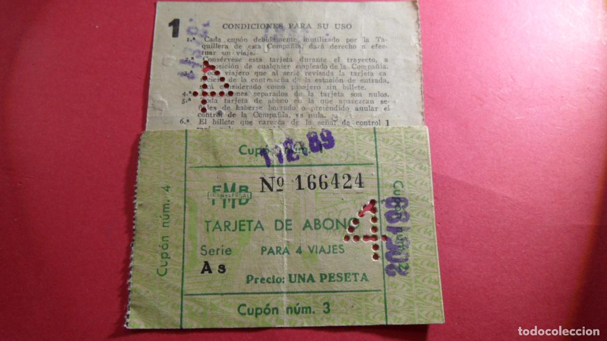 Colecionismos Bilhetes de Transporte: TARJETA 4 CUPONES METRO BARCELONA - OJO LEE INTERIOR TODAS LAS TARJETAS SON DIFERENTES