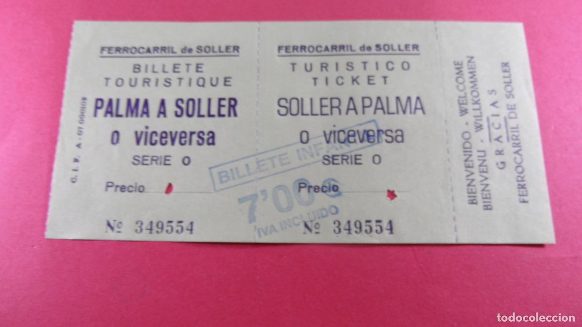 Coleccionismo Billetes de transporte: REF: MALL01 - 1 BILETE FERROCARRIL SOLLER BALEARES MALLORCA IBIZA PALMA- LEER INT