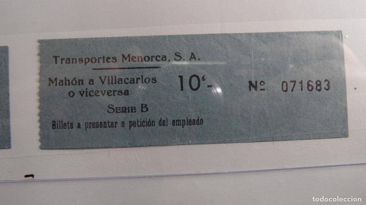 Colecionismos Bilhetes de Transporte: REF: MALL01 - TRANSPORTES MENORCA PALMA MALLORCA BALEARES IBIZA - LEEINTERIOR