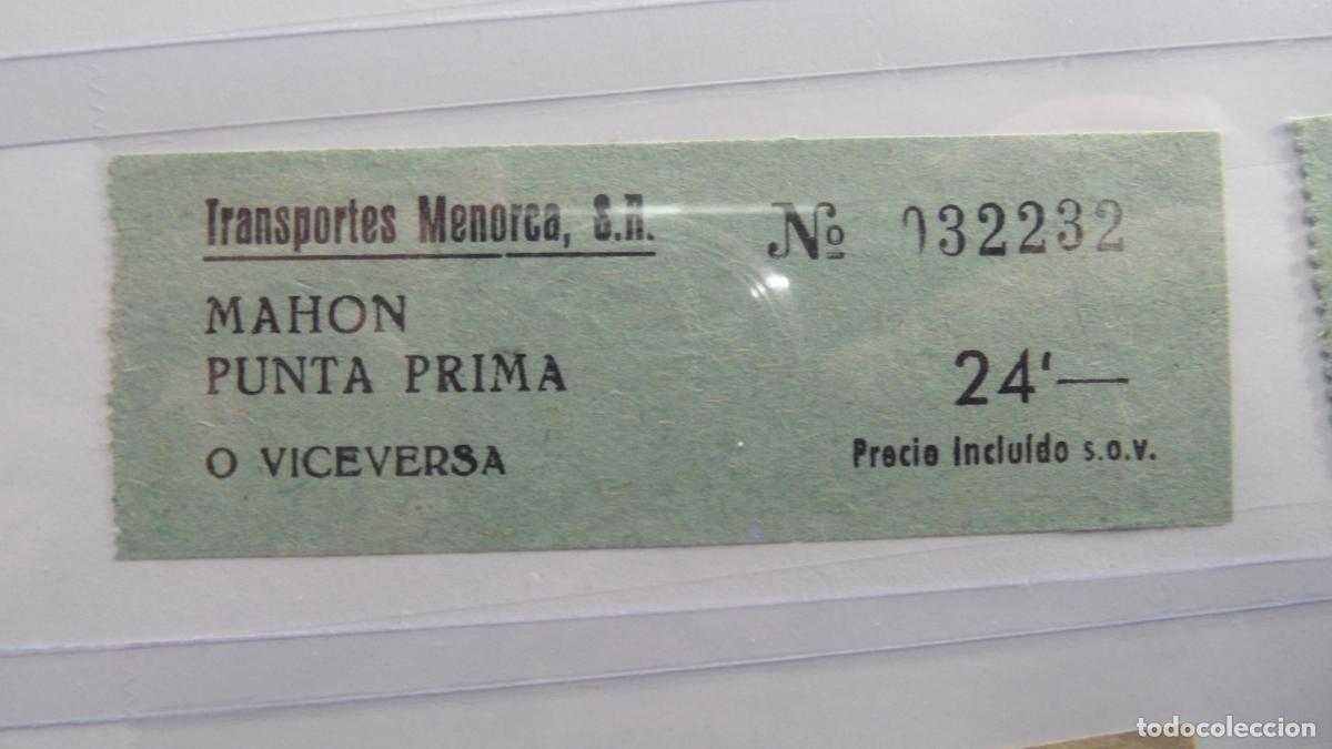 Colecionismos Bilhetes de Transporte: REF: MALL01 - TRANSPORTES MENORCA PALMA MALLORCA BALEARES IBIZA - LEEINTERIOR