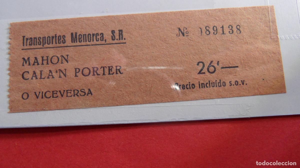 Colecionismos Bilhetes de Transporte: REF: MALL01 - TRANSPORTES MENORCA PALMA MALLORCA BALEARES IBIZA - LEEINTERIOR