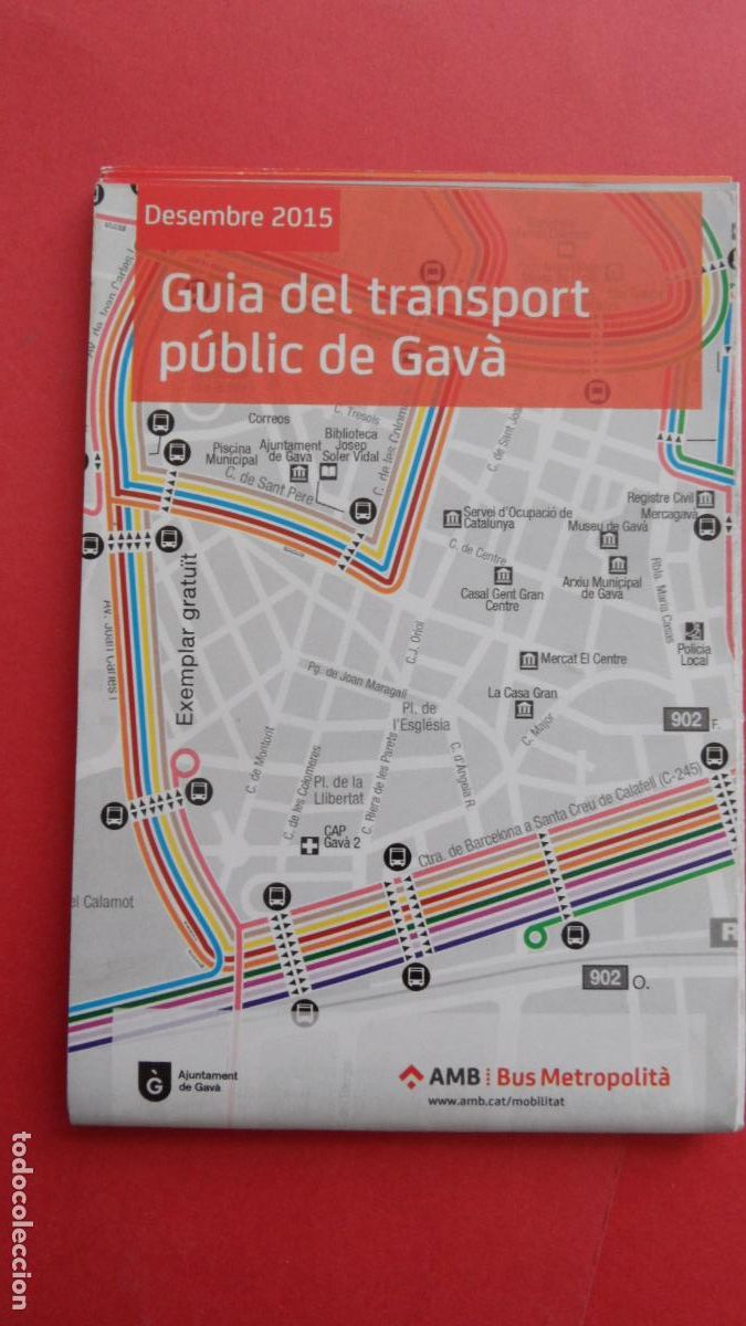 Collectables Transport Tickets: GUIA PLANO DICIEMBRE 2015 DESPLEGABLE - TRANSPORTE PUBLICO GAVA