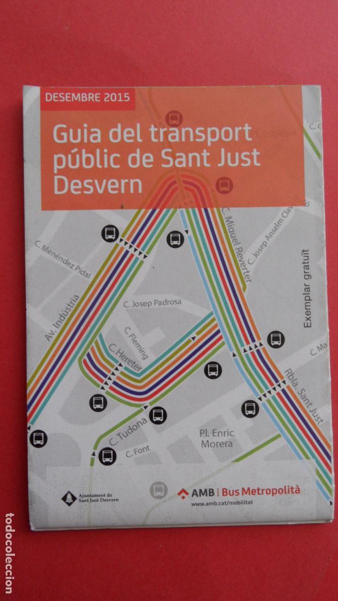 Collectables Transport Tickets: GUIA PLANO DICIEMBRE 2015 DESPLEGABLE - TRANSPORTE PUBLICO SANT JUST DESVERN