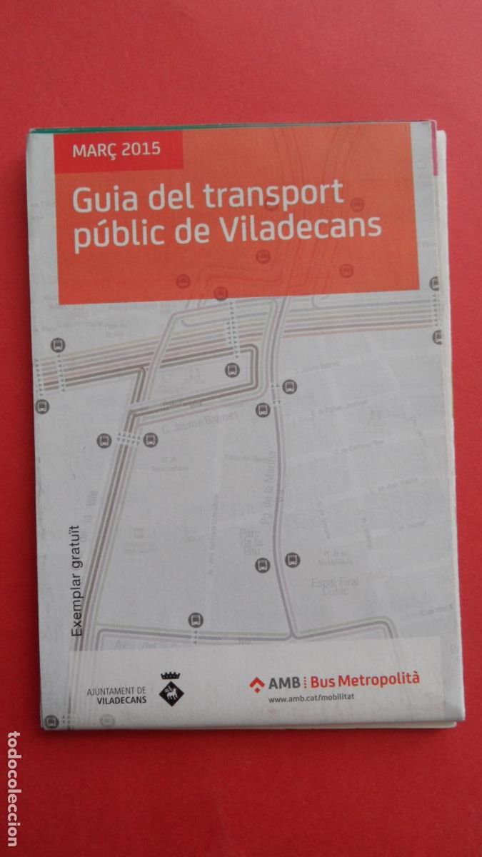 Collectables Transport Tickets: GUIA PLANO MARZO 2015 DESPLEGABLE - TRANSPORTE PUBLICO VILADECANS