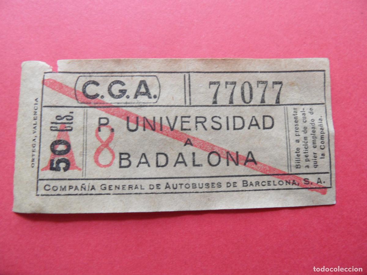 Sammeln von Fahrkarten: REF: LL-1234 - COLECCION ref: COLTR1 - LEEINT CAPICUA 77077 COMPA&Ntilde;IA GENERAL AUTOBUS CGA BARCELONA