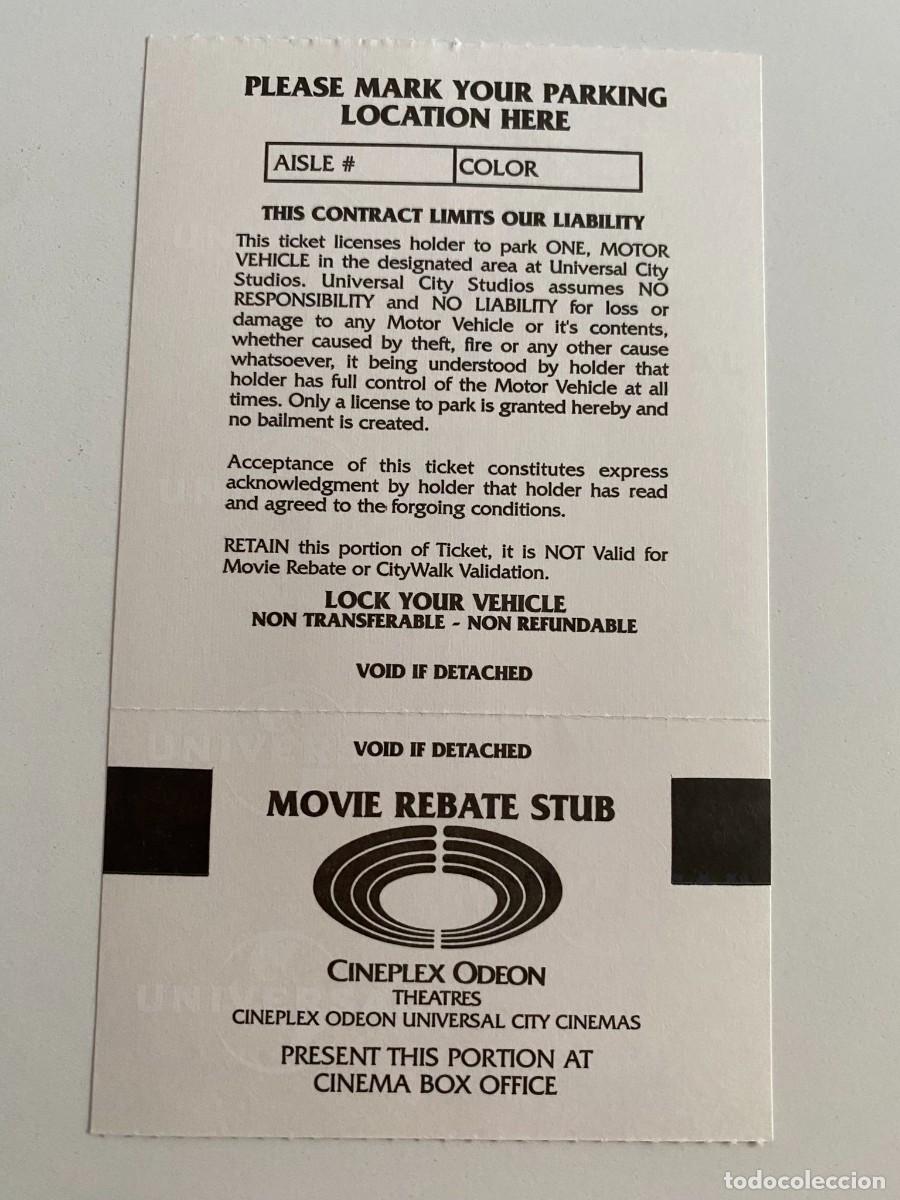 Coleccionismo billetes de transporte: UNIVERSAL STUDIOS LOS ANGELES 2004 USED PARKING TICKET - Foto 2