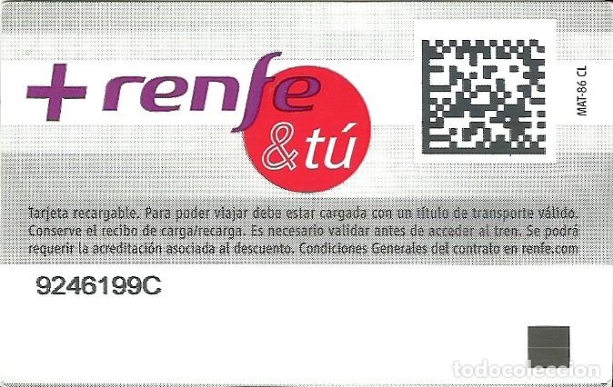 Coleccionismo billetes de transporte: Tarjeta recargable de RENFE - Foto 1
