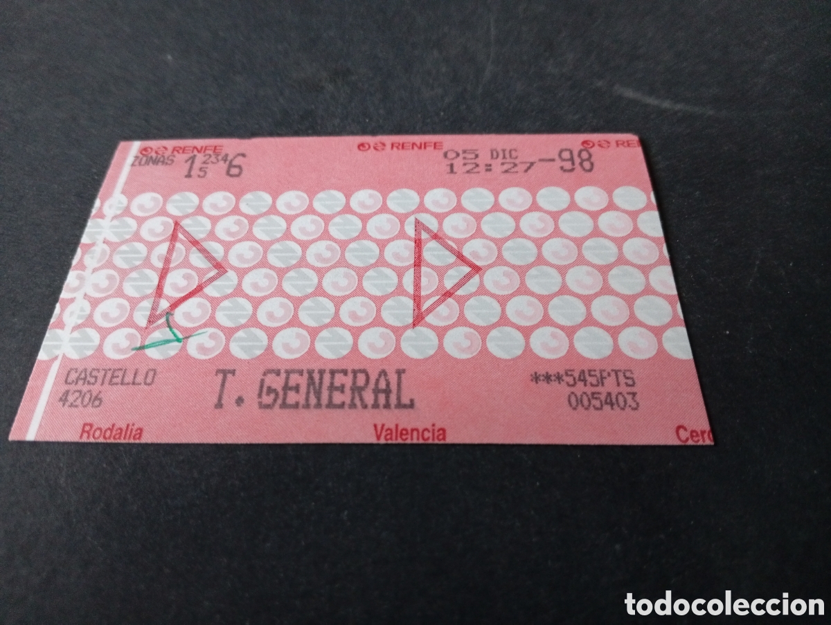 Coleccionismo billetes de transporte: Billete de Renfe 98...... - Foto 1