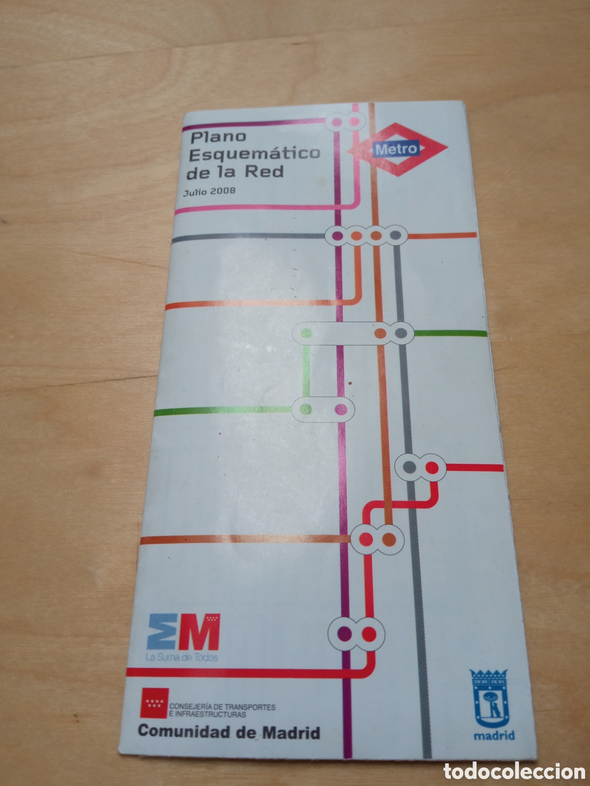 Colecionismos Bilhetes de Transporte: Plano metro Madrid julio 2008