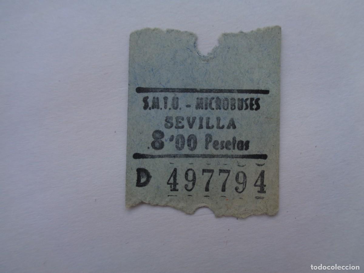 Coleccionismo Billetes de transporte: SERVICIO MUNICIPAL DE TRANSPORTES URBANOS DE SEVILLA : BILLETE MICROBUS , A&Ntilde;OS 60 . CAPICUA