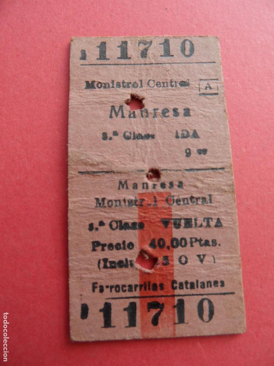 Coleccionismo Billetes de transporte: REF: COL_FGC_01 - COLECCION FGC FERROCARRILES GENERALITAT - CGFC CATALANES MONISTROL CENTRAL MANRESA