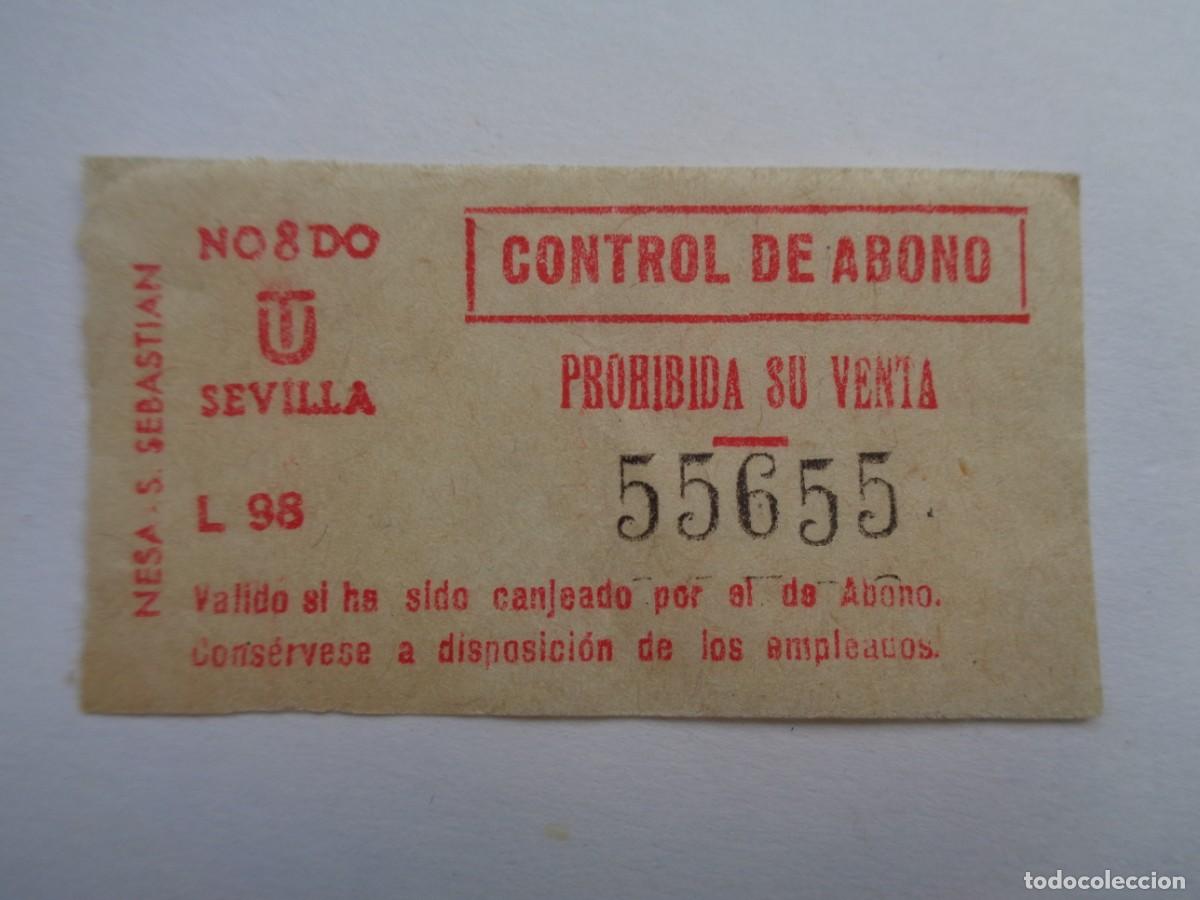 Collectionnisme Billets de transport: TRANSPORTES URBANOS DE SEVILLA : BILLETE CONTROL DE ABONO , A&Ntilde;OS 60 . CAPICUA