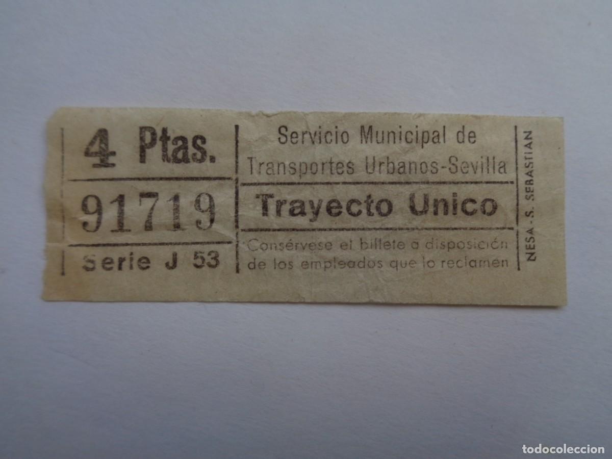 Collectionnisme Billets de transport: SERVICIO MUNICIPAL DE TRANSPORTES URBANOS DE SEVILLA : BILLETE TRAYECTO UNICO , A&Ntilde;OS 60 . CAPICUA