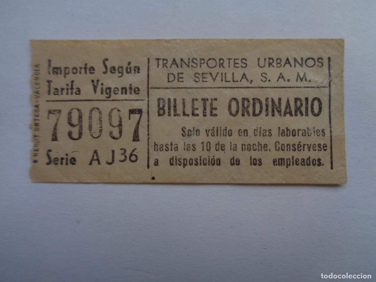 Collectionnisme Billets de transport: SERVICIO MUNICIPAL DE TRANSPORTES URBANOS DE SEVILLA : BILLETE ORDINARIO , A&Ntilde;OS 60 . CAPICUA