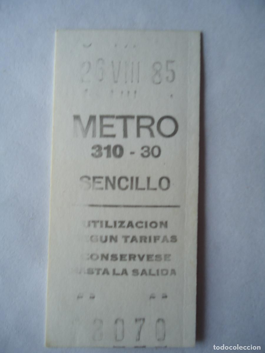 Coleccionismo Billetes de transporte: BILLETE DE METRO DEL A&Ntilde;O 1985. PP -12