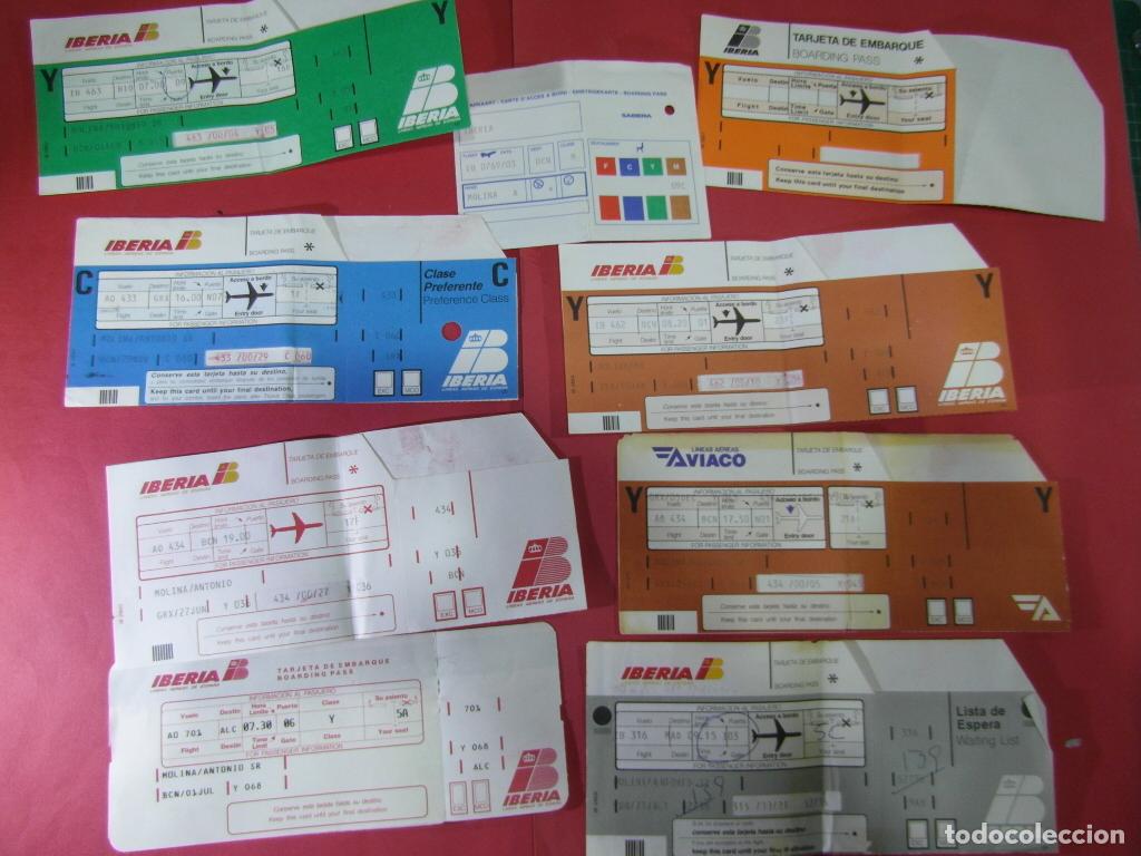 Colecionismos Bilhetes de Transporte: LOTE 9 TARJETA EMBARQUE IBERIA LINEAS AEREAS - AVIACO BILLETE AVION