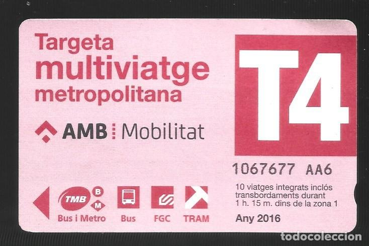Collectables Transport Tickets: 1 billete de transporte de Barcelona a&ntilde;o 2016 usado en buen estado 19/01/2026