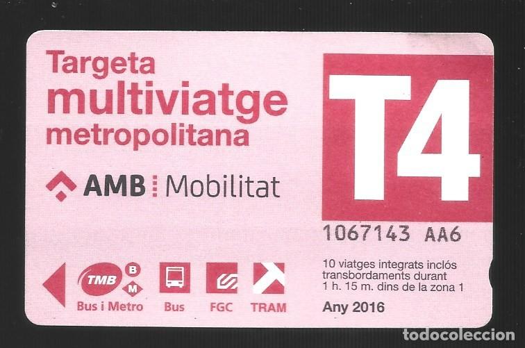 Collectables Transport Tickets: 1 billete de transporte de Barcelona a&ntilde;o 2016 usado en buen estado 19/01/2026