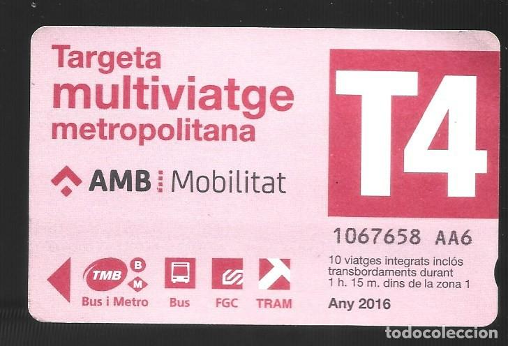Collectables Transport Tickets: 1 billete de transporte de Barcelona a&ntilde;o 2016 usado en buen estado 19/01/2026
