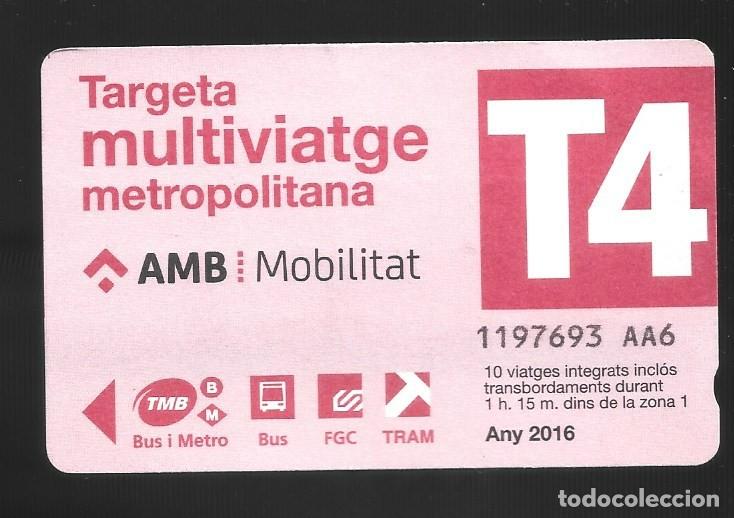 Collectables Transport Tickets: 1 billete de transporte de Barcelona a&ntilde;o 2016 usado en buen estado 19/01/2026