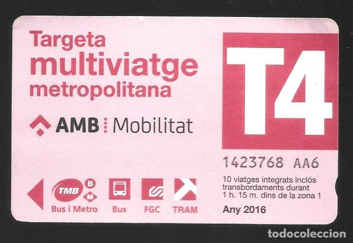 Collectables Transport Tickets: 1 billete de transporte de Barcelona a&ntilde;o 2016 usado en buen estado 19/01/2026