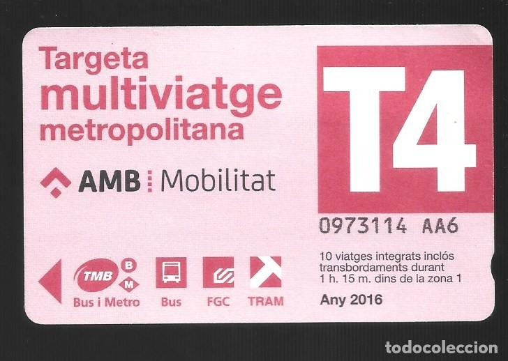 Collectables Transport Tickets: 1 billete de transporte de Barcelona a&ntilde;o 2016 usado en buen estado 19/01/2026