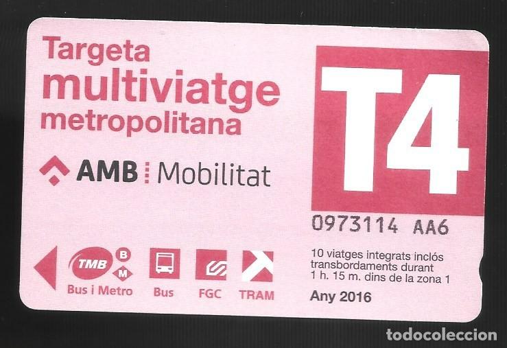Collectables Transport Tickets: 1 billete de transporte de Barcelona a&ntilde;o 2016 usado en buen estado 19/01/2026