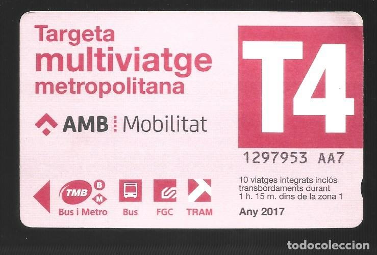 Collectables Transport Tickets: 1 billete de transporte de Barcelona a&ntilde;o 2017 usado en buen estado 19/01/2026