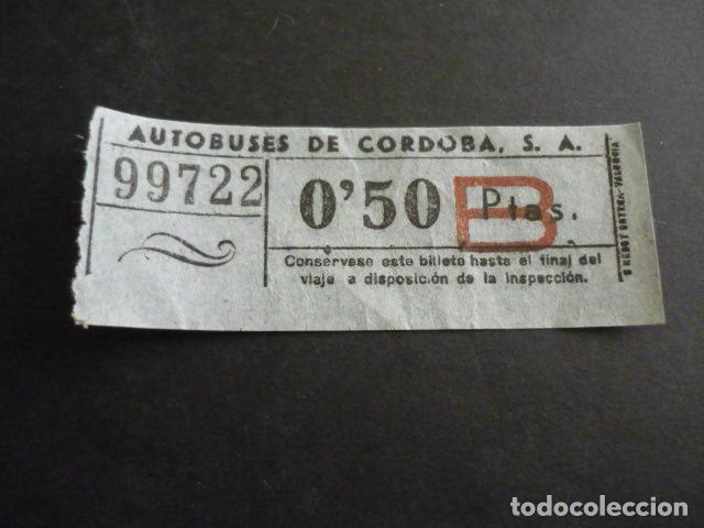 Coleccionismo Billetes de transporte: BILLETE DE BUS AUTOBUSES DE CORDOBA