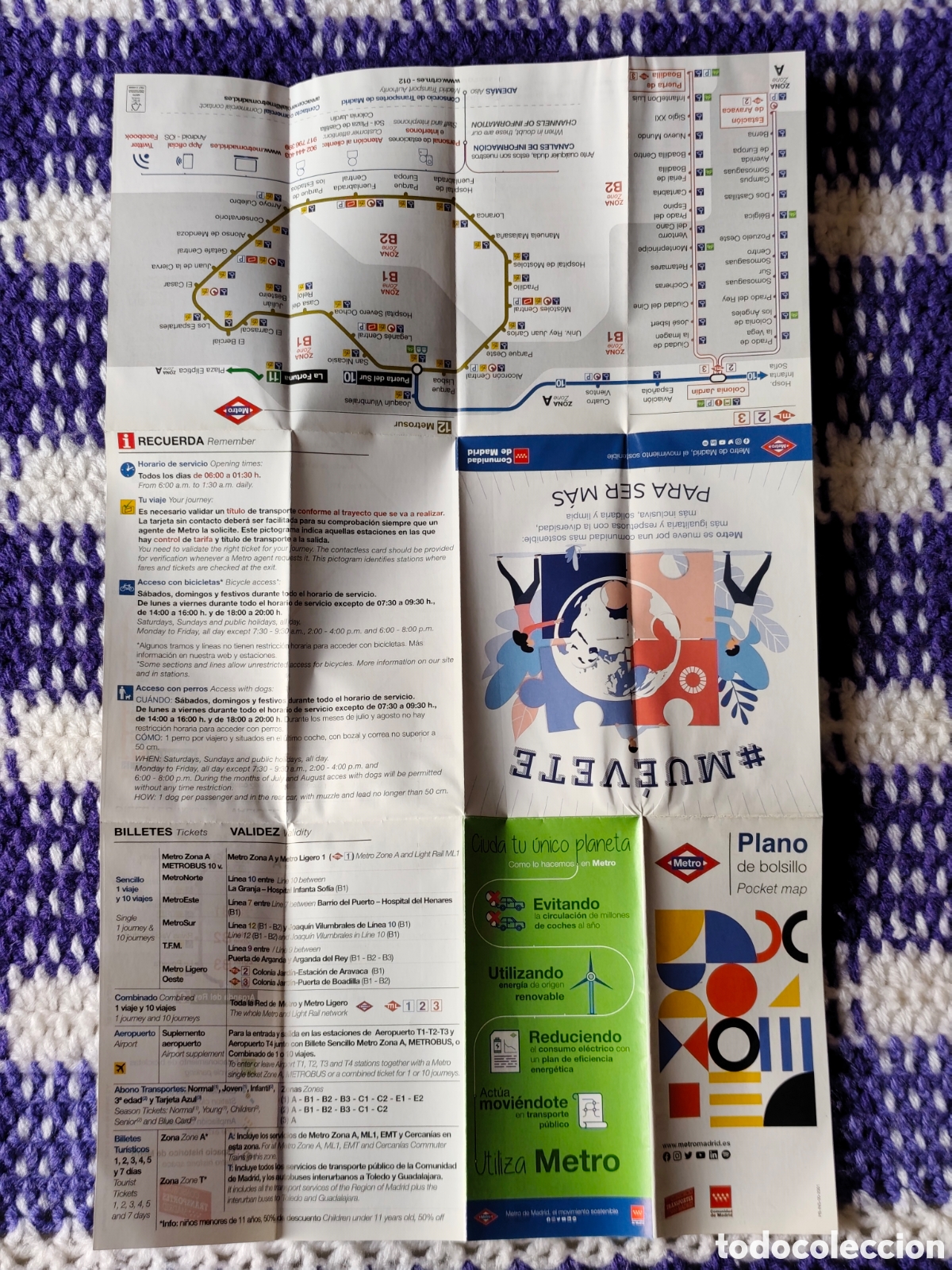 Coleccionismo Billetes de transporte: Plano metro de Madrid de bolsillo Edici&oacute;n Enero 2020