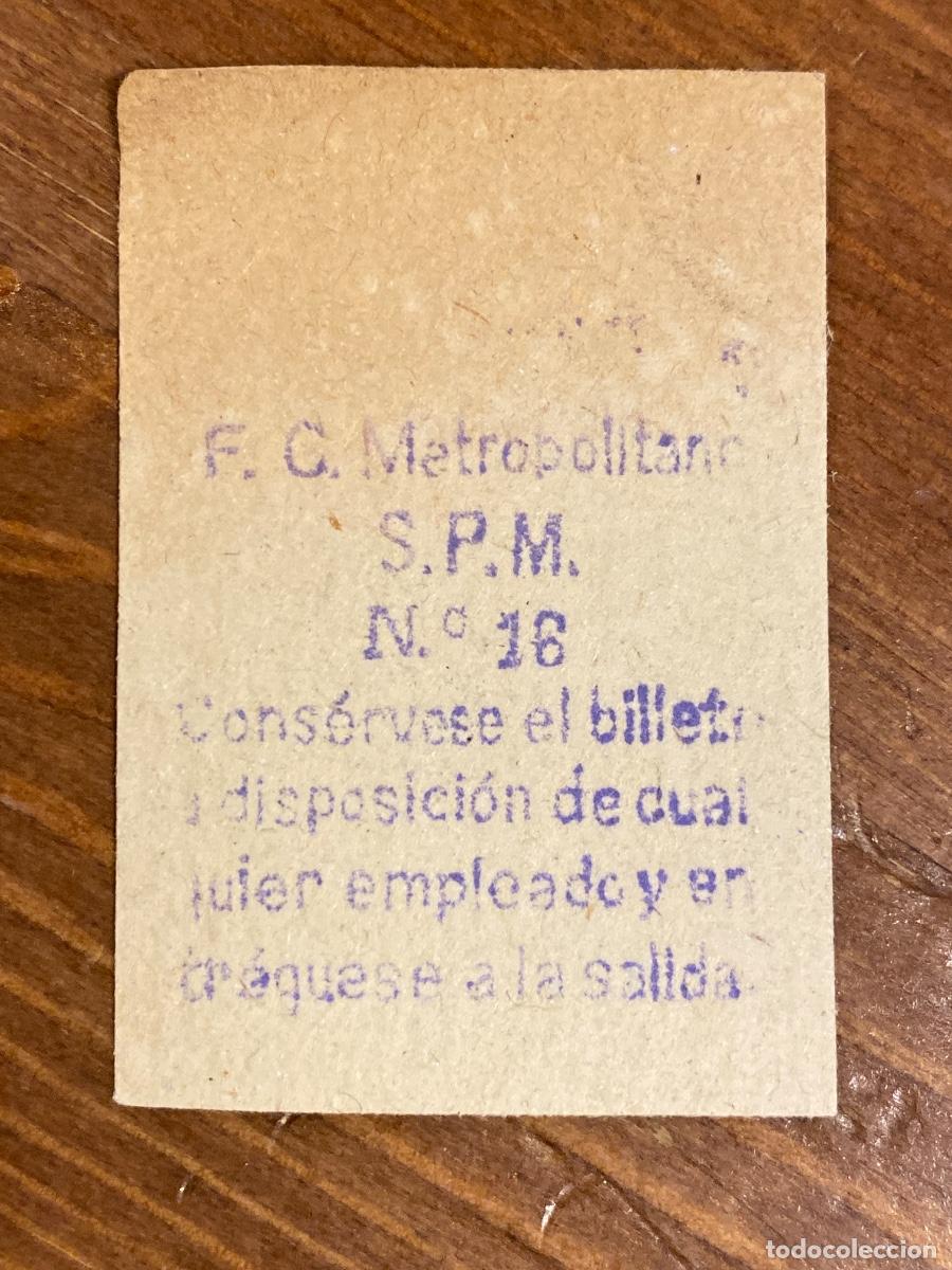 Coleccionismo Billetes de transporte: BILLETE F C METROPOLITANO TRIUNFO NORTE 1 PTA